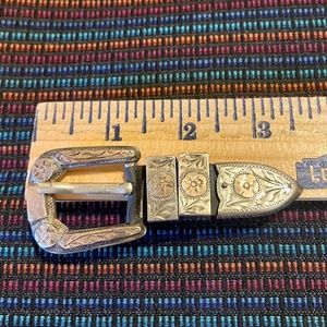 Antique Mexican sliver Ranger belt buckle set